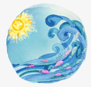 #watercolor #blue #sun #fish - Spirit Lead Me Where My Trust Is Without Borders Sticker, HD Png Download, Free Download