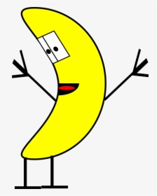Banana, Cartoon, Happy, Dancing, Yellow - Banana Person Clip Art, HD Png Download, Free Download