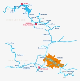 Mecklenburg And Brandenburg Region Map - Flüsse Mecklenburgische Seenplatte, HD Png Download, Free Download