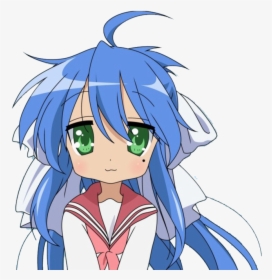 Konata Izumi Render By Mimikohchan-d5nid6x - Blue Hair Anime School Girl, HD Png Download, Free Download