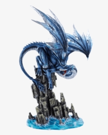 Rage Of The Water Dragon Statue - Light Blue Dragon Statue, HD Png Download, Free Download