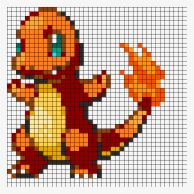Pokemon Charmander Fuse Bead Perler Pattern Perler - Charmander Pixel Art, HD Png Download, Free Download