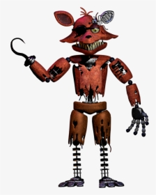 Five Nights At Freddy"s 2 Drawing Animatronics - Five Nights At Freddy's 2 Withered Foxy, HD Png Download, Free Download