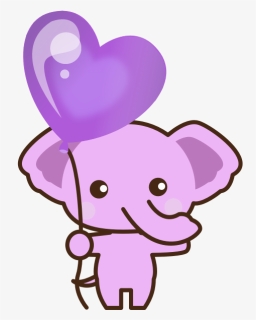 Elephants Public Domain Orange Balloon By Samantha - Luftballons Clipart, HD Png Download, Free Download