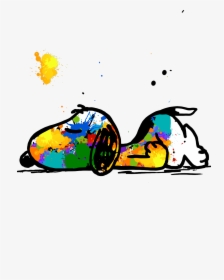 #paintsplattersnoopy #paint #splatter #snoopy #sleeping - Snoopy Sleeping, HD Png Download, Free Download