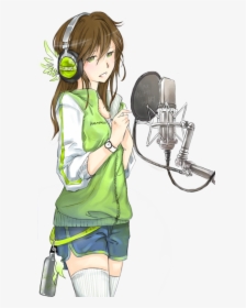 Drawn Singer Anime - Anime Girl Singing Drawing, HD Png Download, Free Download