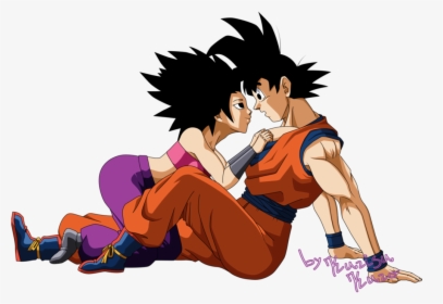 Goku Mammal Human Hair Color Vertebrate Anime Cartoon - Goku And Caulifla Kissing, HD Png Download, Free Download