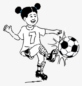 Playing Soccer Clipart Black And White, HD Png Download, Free Download