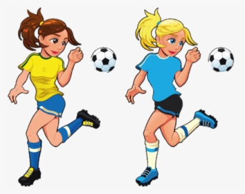 Play Clipart Female Soccer Player - Soccer Player Cartoon Girl, HD Png Download, Free Download
