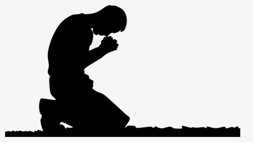 Praying Hands Prayer Kneeling Man Clip Art - Man Praying Silhouette, HD Png Download, Free Download