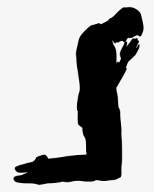 Praying Silhouettes Pinterest Prayers Pray And Kneeling - Man Kneeling In Prayer, HD Png Download, Free Download