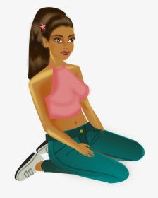 Girl Woman Person - Sitting Girl Clipart Png, Transparent Png, Free Download