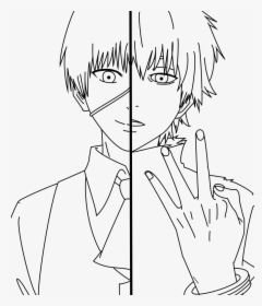 Quick Tokyo Ghoul Coloring Pages Ken Kaneki Lineart, HD Png Download, Free Download