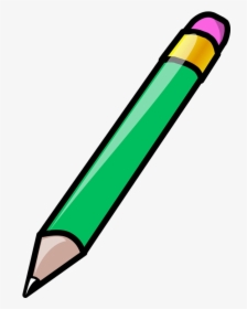 Pencil Green Clipart Eraser Transparent Png - Pencil And Crayon Clipart, Png Download, Free Download