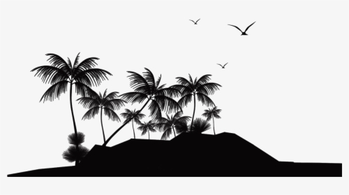 Tropical Islands Resort Silhouette Island Beach Clip - Tropical Island Silhouette Png, Transparent Png, Free Download
