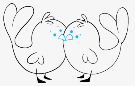 How To Draw Love Birds - Line Art, HD Png Download, Free Download