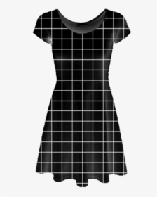 Black Grid Skater Dress - Grunge Aesthetic 60s Outfits, HD Png Download, Free Download