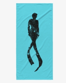 Freediver Silhouette Beach Towel - Freediving, HD Png Download, Free Download