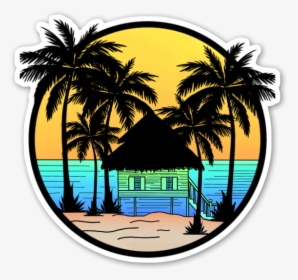 Beach Shack Sticker - Silhouette, HD Png Download, Free Download