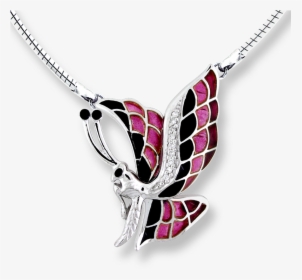 Nicole Barr Designs Sterling Silver Butterfly Necklace-red - Locket, HD Png Download, Free Download