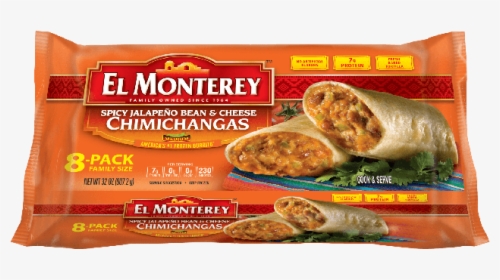 El Monterey Spicy Jalapeno Bean And Cheese Chimichanga - Bean And Cheese Burrito Spicy, HD Png Download, Free Download