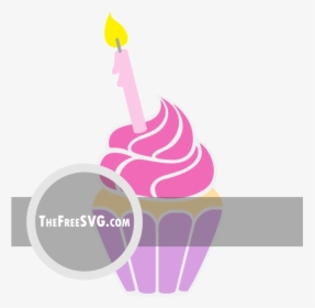 Pink Birthday Cupcake - Cupcake Svg Free, HD Png Download, Free Download