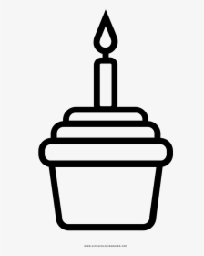 Birthday Cupcake Coloring Page - Cup With Straw Drawing Transparent Background, HD Png Download, Free Download