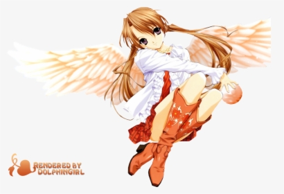 Brown Hair Angel Anime Girl, HD Png Download, Free Download