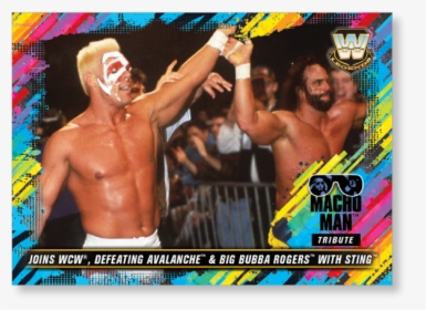 2018 Topps Wwe Heritage Joins Wcw, Defeating Avalanche - Macho Man Randy Savage, HD Png Download, Free Download