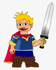 Animated Sword Cliparts - Man With Sword Cartoon, HD Png Download, Free Download