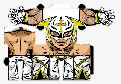 Wwe Belt Drawing - Rey Mysterio Papercraft, HD Png Download, Free Download