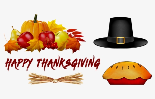 Happy Thanksgiving, Pumpkin, Pilgrim Hat, Pie, Fall - Transparent Background Pumpkins Png, Png Download, Free Download