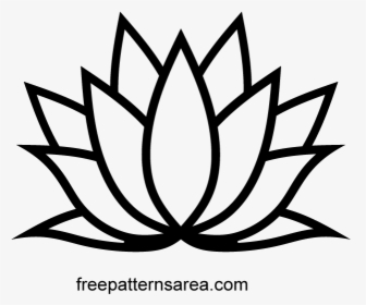 Lotus - Printable Lotus Flower Stencil, HD Png Download, Free Download