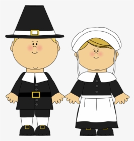 Male Pilgrim And Female Pilgrim Png Clipart - Pilgrim Clipart, Transparent Png, Free Download