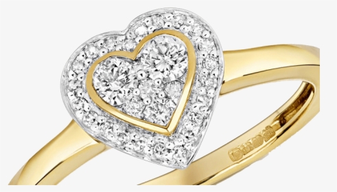 Yellow Gold Heart Engagement Rings, HD Png Download, Free Download
