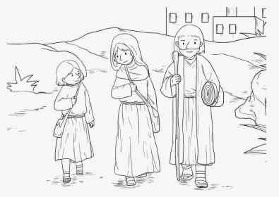 40-52 Jesus As Boy - Jesus With His Parents Coloring, HD Png Download, Free Download