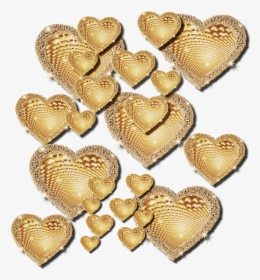Png Clip Art Heart Effect - Gold Heart Images Transparent, Png Download, Free Download