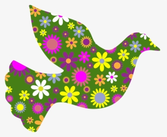 Pink,butterfly,flower - Dove Of Peace And Flowers, HD Png Download, Free Download
