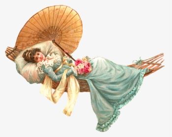 Lady Hammock Victorian Vintage - Vintage Victorian Woman Png, Transparent Png, Free Download