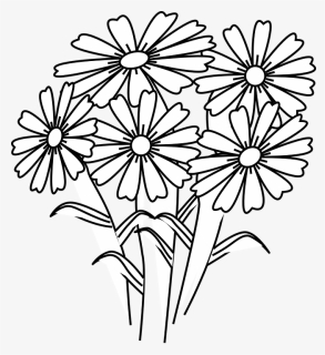 Coloring Book Flowers Clip Art - Drawing Of Flower Composition, HD Png Download, Free Download