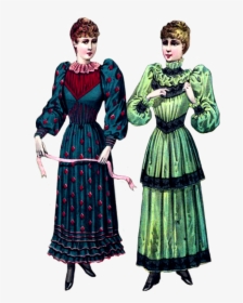 Victorian Clip Art Two Ladies - Victorian Christmas Woman Png Transparent, Png Download, Free Download