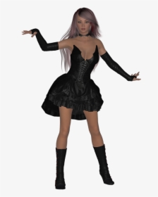 Women Gothic Victorian Black 3d - Portable Network Graphics, HD Png Download, Free Download
