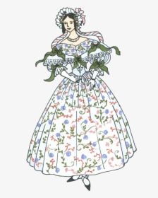 Vintage Woman"s Ball Gown - Biedermeier Fashion, HD Png Download, Free Download