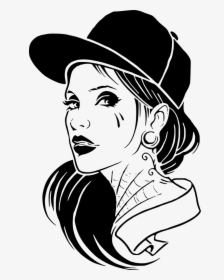 Girl Stencil Drawing, HD Png Download, Free Download