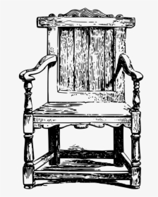 Monochrome - Wooden Chair Png Draw, Transparent Png, Free Download
