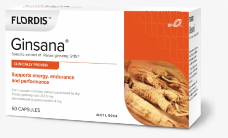 Ginsana - Flordis Ginsana 60 Capsules, HD Png Download, Free Download