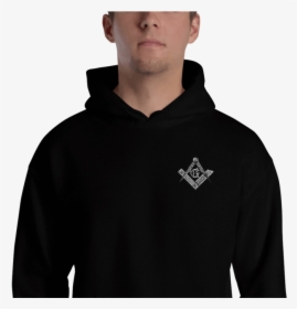 Square And Compass Embroidered Masonic Hoodie, HD Png Download, Free Download