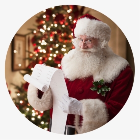 Transparent Santa Sitting Png - Santa Reading A List, Png Download, Free Download