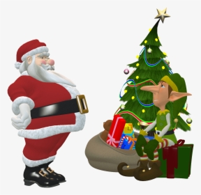 Santa Claus And Elf - Elf And Santa Png, Transparent Png, Free Download