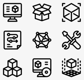 3d Printing - White Icons Png, Transparent Png, Free Download